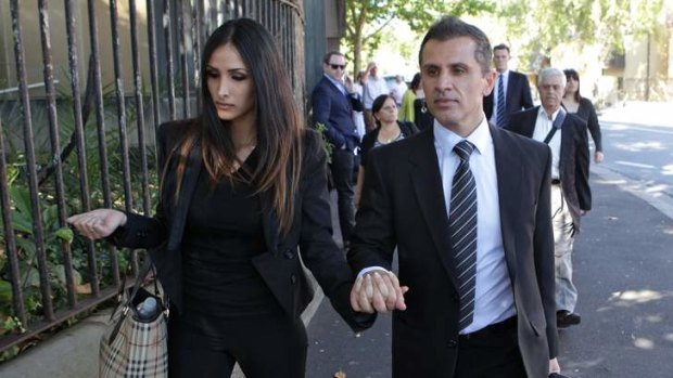 Simon Gittany with his girlfriend leaving the Supreme Court in Darlinghurst.