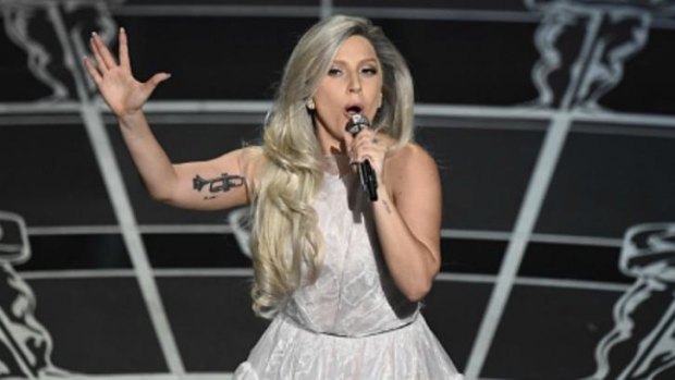 Lady Gaga during her extraordinary performance at the Oscars.