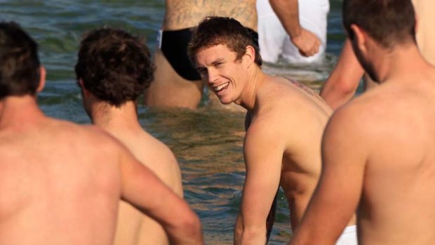 Ready to shine: Collingwood's Dayne Beams, with his teammates in the bay at St Kilda, is rising to the challenge.