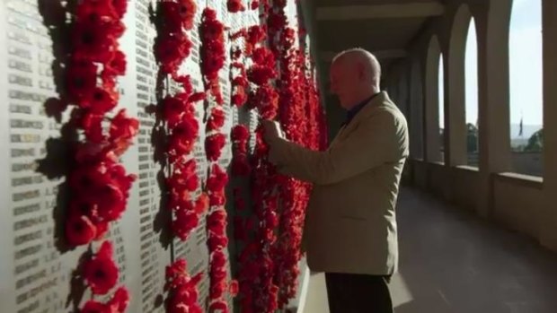 Alf (Ray Meagher) at the Australian War Memorial, where an upcoming episode of "Home and Away" was filmed.