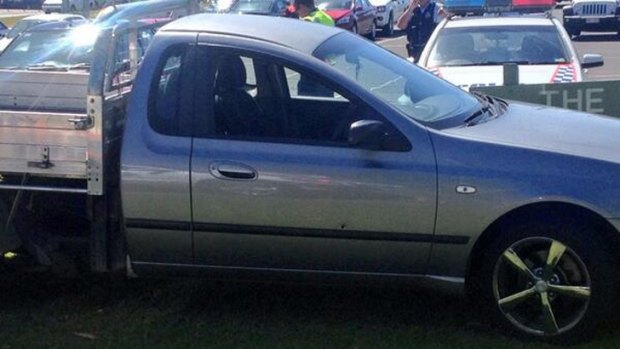Shot fired at ute during Gold Coast road rage incident. Photo: Jessica Ross/Ten News via Twitter