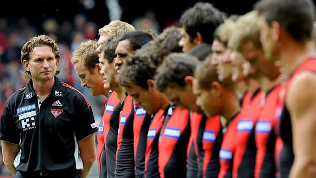 James Hird before the match against the Western Bulldogs.