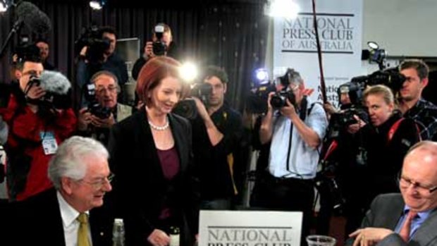 Julia Gillard at the National Press Club in Canberra.