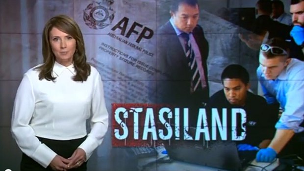 Chris Bath presenting Seven's 'light-hearted' take on the AFP raids over their potential Schapelle Corby interview.