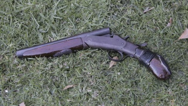 A gun found during the raid in Sylvania.