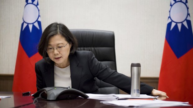 Taiwanese President Tsai Ing-wen, seen here on the phone with Donald Trump on Friday.