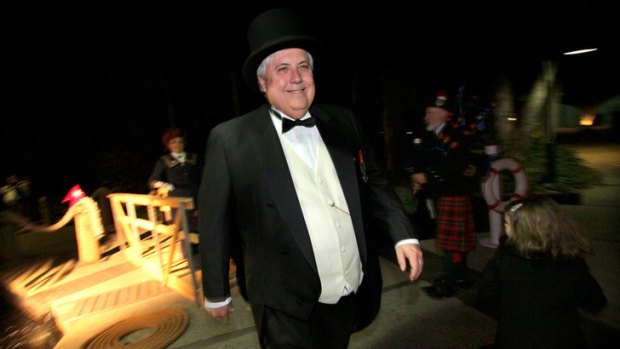Clive Palmer hosts the Captain's Atlantic Dinner as part of the week-long Titanic Culinary Journey at the Palmer Coolum Resort last August.