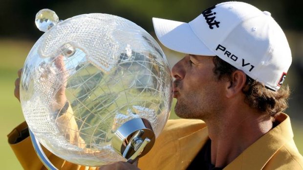 At last ... Adam Scott with the Australian Masters trophy.