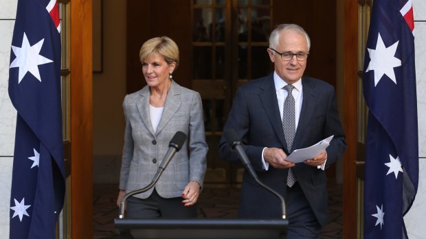 Prime Minister Malcolm Turnbull announced his new ministry on Sunday with Julie Bishop.