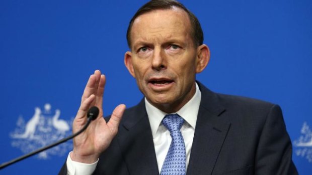 Prime Minister Tony Abbott addresses the media on Malaysia Airlines flight MH17 during a press conference last week.