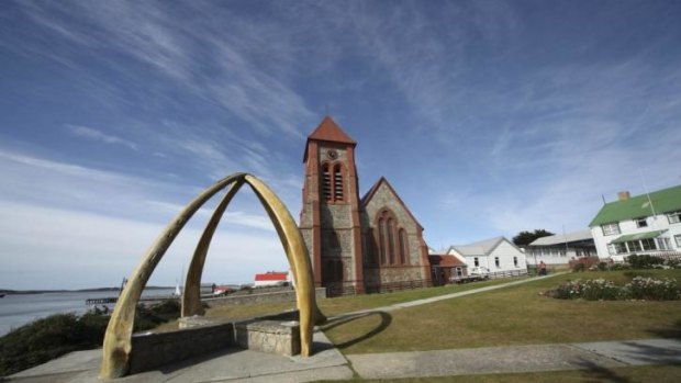  Christ Church Cathedral on Ross Road is shown in Stanley, Falkland Islands, on March 17, 2011. T