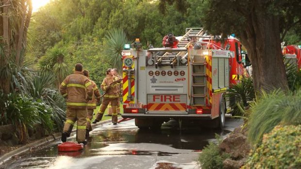 Firefighters had a difficult time getting water into the gardens to extinguish the fires.
