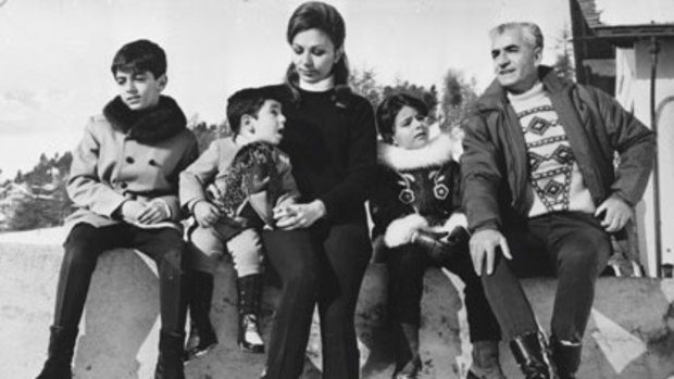 St Moritz holiday ... the royal family in 1969, from left, Crown Prince Reza, Prince Alireza, the empress, Princess Farahnaz and the shah.