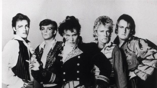 The Band Adam and the Ants L-R Merrick, Mayall, Adam Ant, Tibbs and Pirroni.