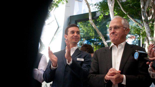  Prime Minister Malcolm Turnbull with Trevor Evans. Mr Turnbull has called a crisis meeting of the party room for Monday.