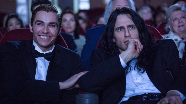 Dave Franco (left) as Greg Sestero and James Franco as Tommy Wiseau in The Disaster Artist. 