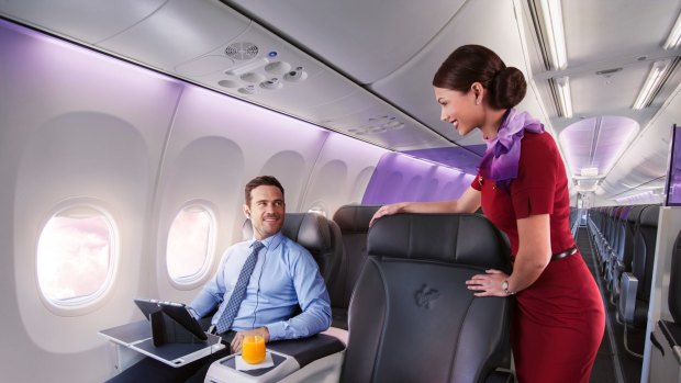 Polite service on board Virgin's business class.