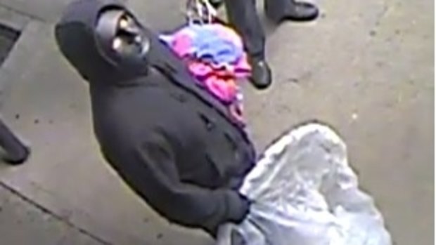 One of the West Sunshine Coles supermarket burglars was carrying a bin liner affixed with a hoop.