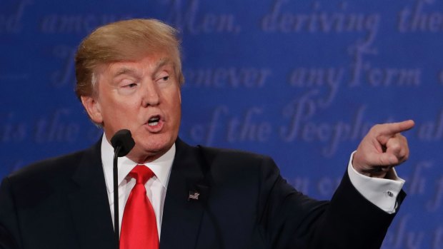 Republican presidential nominee Donald Trump during the third presidential debate. (AP Photo/David Goldman)
