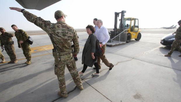 Criticised: Therese Rein with Kevin Rudd in Afghanistan.