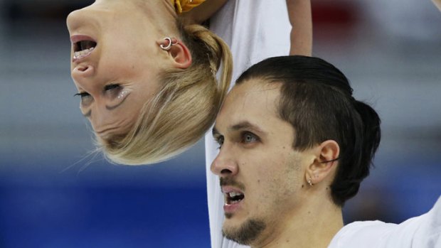 Gold medal: Tatiana Volosozhar and Maxim Trankov.