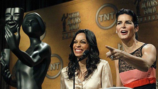 Rosario Dawson and Angie Harmon announce the SAG nominees in Los Angeles  overnight.