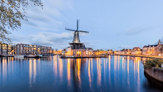 The De Adriaan windmill, originally built in 1778, sits on the banks of Haarlem's Spaarne river.