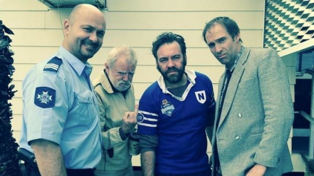 Rugby league on the silver screen: <i>Broke</i> cast members Steve Bastoni, Max Cullen, Brendan Cowell and Steve Le Marquand.