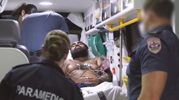 Emergency doctors rush to save a man who was crushed by his ute