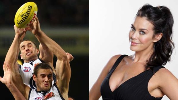 Big catch  ... Carlton's Shaun Hampson is rumoured to be dating model Megan Gale.