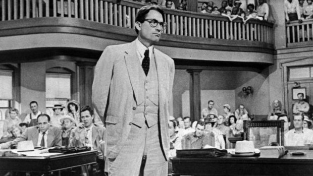 Gregory Peck as Atticus Finch in the 1962 film adaptation of Harper Lee's <i>To Kill A Mockingbird</i>.