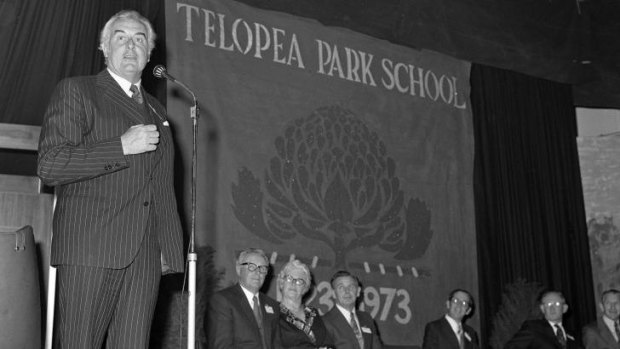 Capital citizen: Gough Whitlam back at Telopea Park School in 1973.