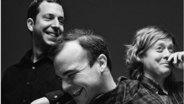 In season: Synth pop band Future Islands are, from left,    Gerrit Welmers, Samuel T. Herring and  William Cashion.