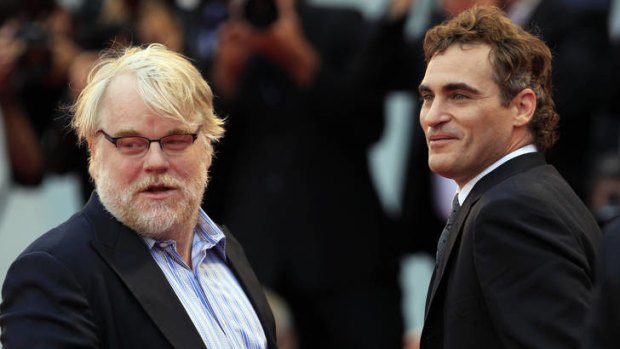 A carrot between them? ... Oscar winner Philip Seymour Hoffman with Joaquin Phoenix at the Venice Film Festival premiere of <i>The Master</i>