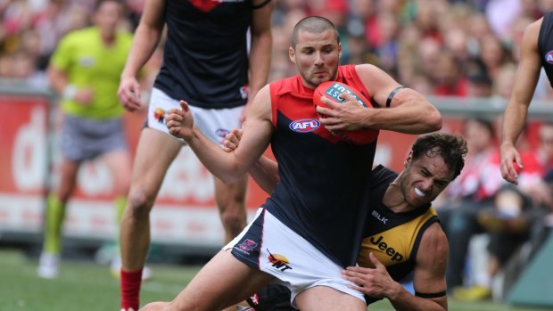 Melbourne Demon Colin Garland is likely out for the season with a suspected ruptured ACL.