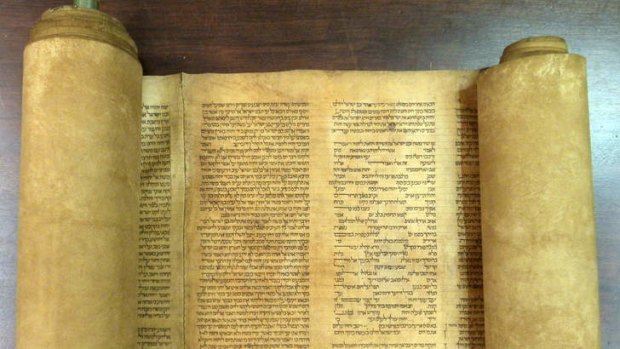 Ancient words: The oldest complete scroll of the Torah that was found in a university archive in Bologna.