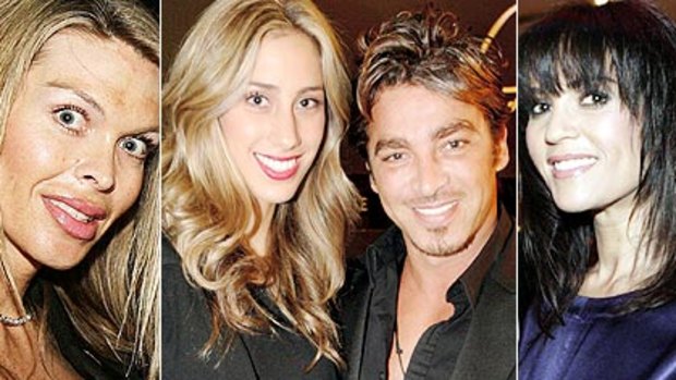 Competition for the WAGs ... from left, Chanel Bergman, Chelsea Mitchell with John Ibrahim and Victoria Salvato.