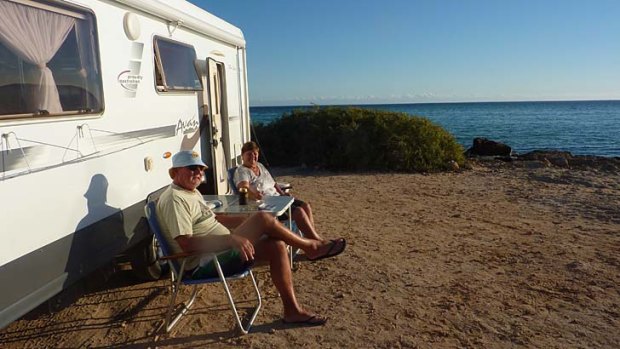 "Life's one big holiday for us now that we're retired": John and Elaine Tickner spend months at a time travelling Australia in their caravan.