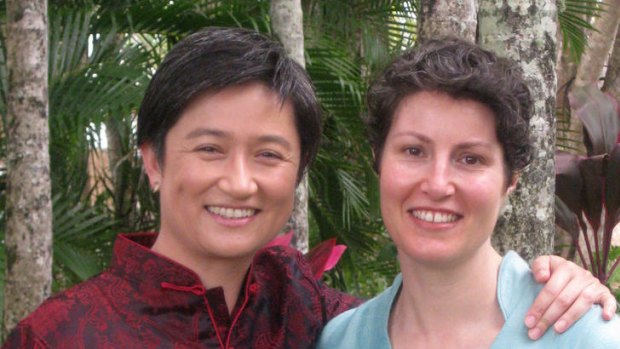 Penny Wong and her partner Sophie Allouache.