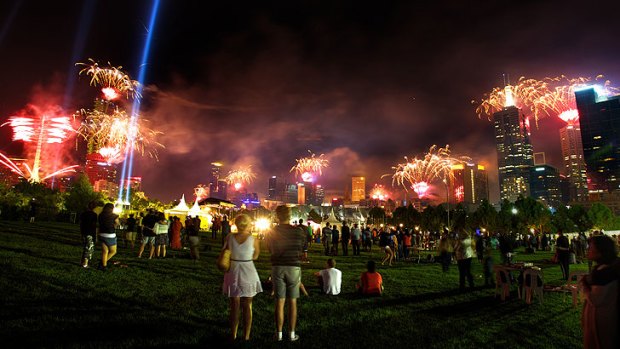 Danger zone...Melbourne's New Year's Eve fireworks attracted 500,000 people last year.