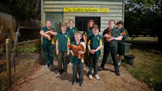 Books and chooks: Pupils at Meerlieu Primary school get individual education plans and an upbringing that city kids don't.