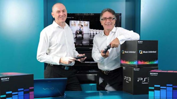 Sony Australia's Paul Colley with Sony Computer Entertainment chief Michael Ephraim.