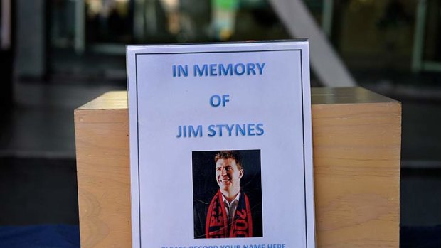 A tribute book left at Federation Square.