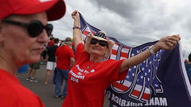 A Trump supporter at rally in Florida. 