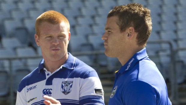 All for show &#8230; Canterbury's Kris Keating and Parramatta's Matt Keating met at ANZ Stadium yesterday to promote Friday night’s Bulldogs-Eels clash. Matt is due to play his 100th NRL game.