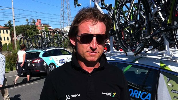The wheel turns ... White as sports director of the Orica-GreenEDGE team.