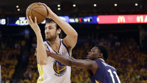 Central role: Golden State Warriors centre Andrew Bogut  is ready for the challenge Memphis' big men will provide.
