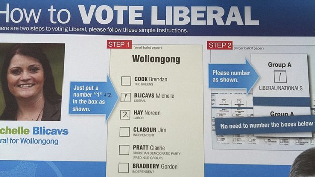 Noreen Hay's campaign has been accused of tampering with Liberal how-to-vote cards.