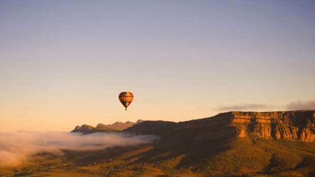 Ballooning over Wilpena Pound with Gold Rush Ballooning.