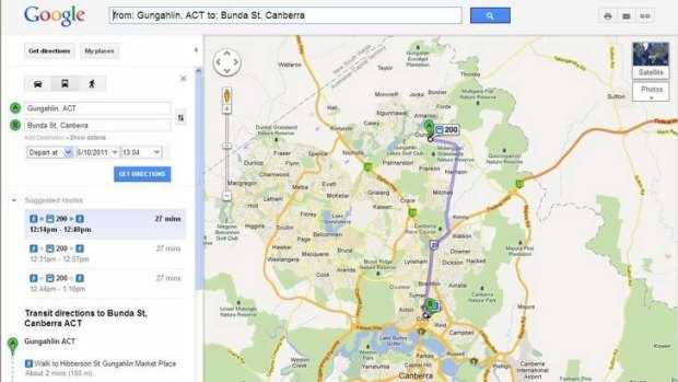 The Google Transit journey planner is already live in Canberra.